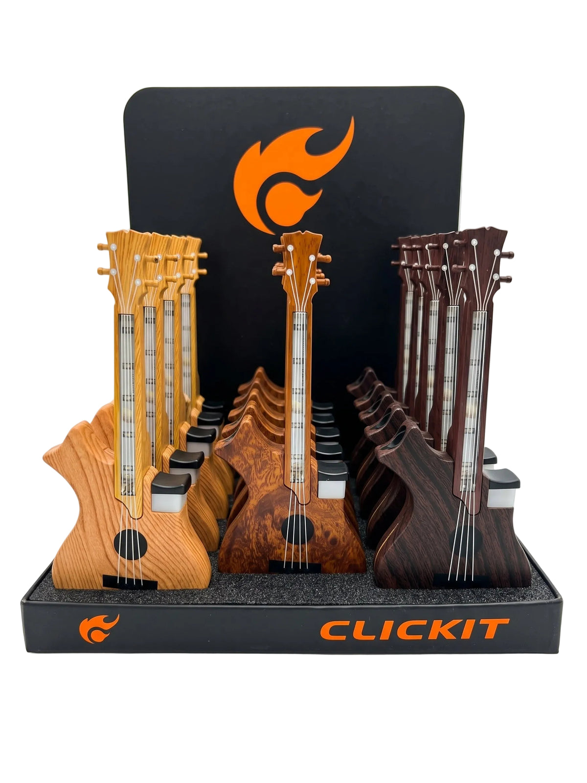 Wooden-LED Guitar Torches Display