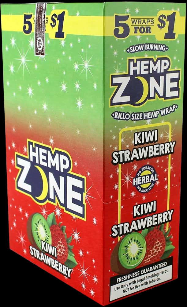 Hemp Zone Hemp Wraps – Tobacco-Free 5-Pack 15ct Display Box