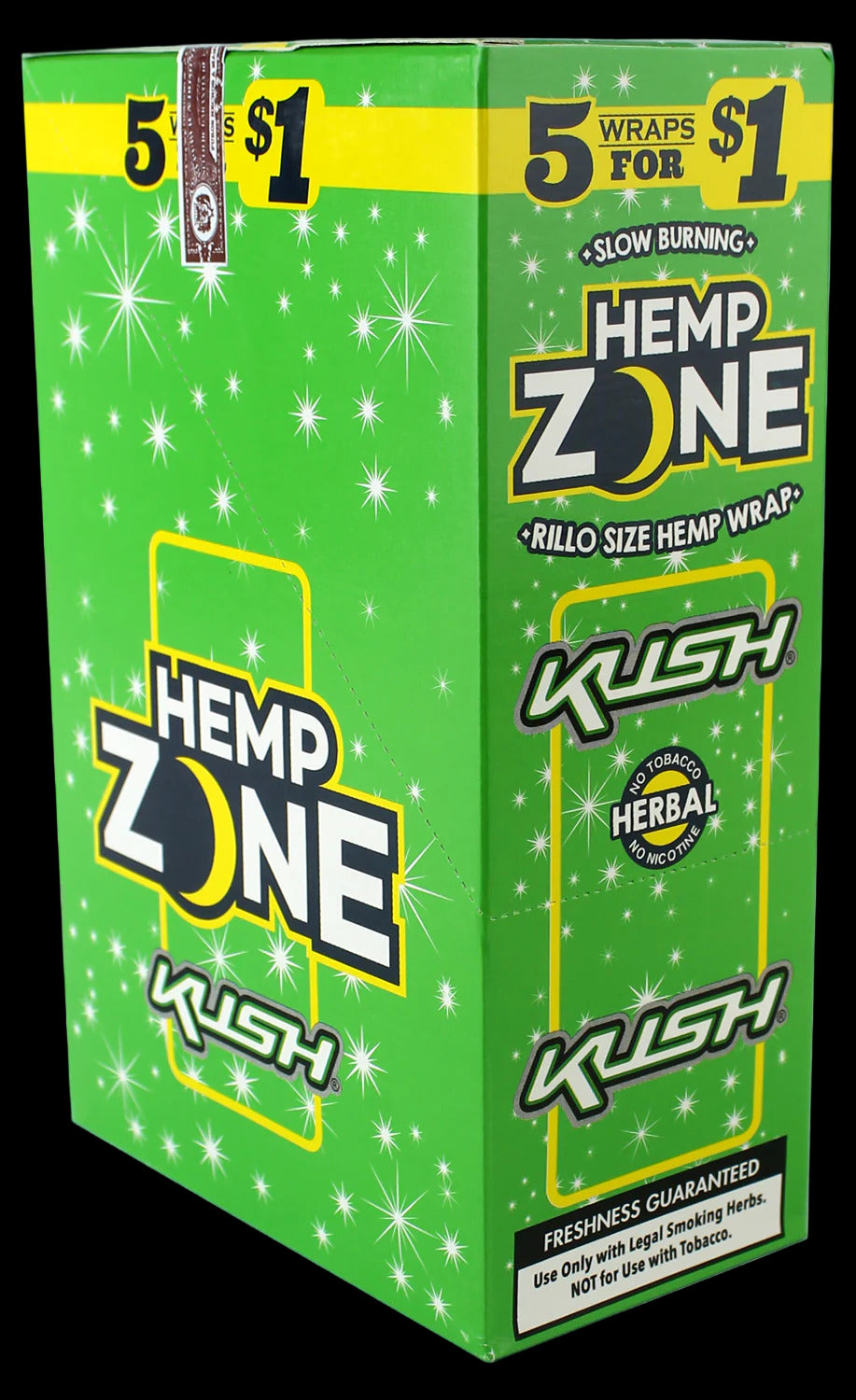 Hemp Zone Hemp Wraps – Tobacco-Free 5-Pack 15ct Display Box