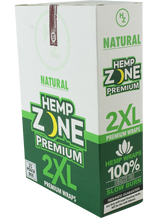 Hemp Zone 2XL Hemp Wraps – Tobacco-Free 2-Pack 15ct Display Box
