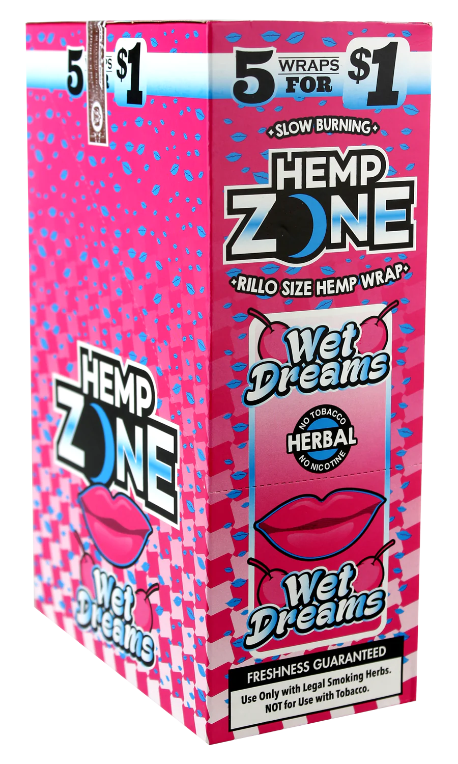 Hemp Zone Hemp Wraps – Tobacco-Free 5-Pack 15ct Display Box