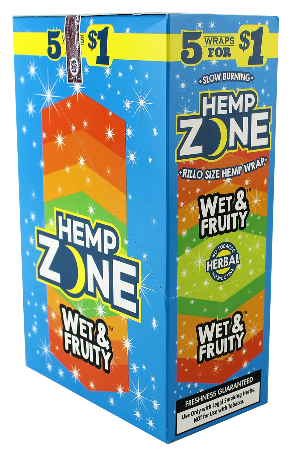 Hemp Zone Hemp Wraps – Tobacco-Free 5-Pack 15ct Display Box