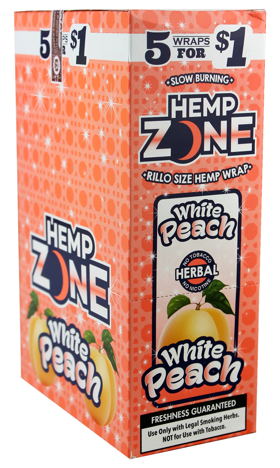 Hemp Zone Hemp Wraps – Tobacco-Free 5-Pack 15ct Display Box
