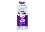 front view of the herbal clean QCarbo32 grape flavored detox drink. A stronger formula for removing toxins with one drink.