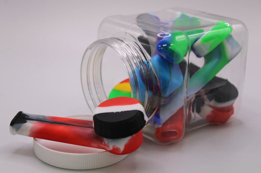 SILICONE HAND PIPE WITH CAP 3.5" 7CT JAR