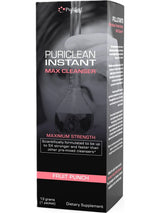 front view of the fruit punch flavor of Puriclean Instant Max Cleaner. a strong detox solution for those needing same day clearing.