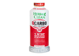 front view of the herbal clean QCarbo32 tropical flavored detox drink. A stronger formula for removing toxins with one drink.