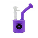 front view of the Tasty puff 7 cylinder dab rig in purple. A unique filtration system for smooth and focused hits every time.