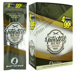 front view of the twisted hemp organic wraps display box. An organic option for those who want flavorful smoking experience. Made with natural hemp.