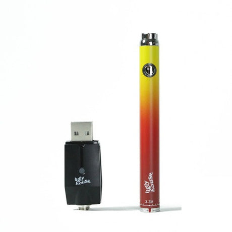 front view of the ugly slim twist battery in the yellow and rest gradient fire color.