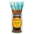 front view of blue stemmed Wild berry Havana Blue. A product with bright tones of orange and bergamot with warm smells of cedarwood. 