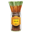 view of the green sticks of Wild Berry Melon Incense sticks. A high quality aroma product with scents of honeydew and sweet cantaloupe.