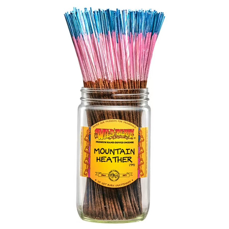 front view of Wild Berry Mountain Heather incense sticks. A balanced incense that gives you the outdoor fragrance of floral notes and earthy undertones.