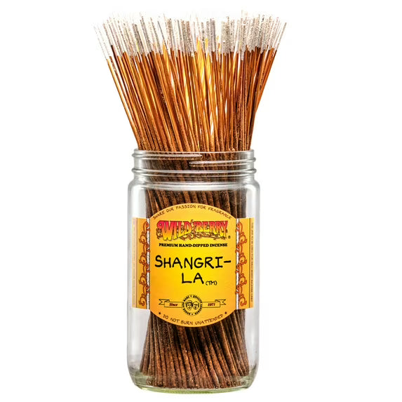 front view of the Wild berry Shangri-La incense sticks. Hand dipped and made with premium oils. These products are made in the USA.