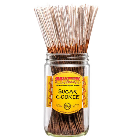 front view of the Wild Berry Sugar Cookie incense. The warm fragrance give off a fresh from oven feel with its buttery dough, vanilla and sugar aromas.