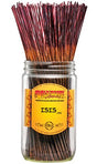 Jar of incense sticks with a yellow label on a white background