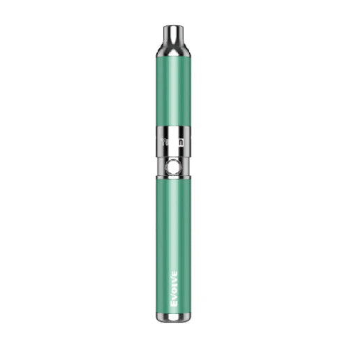 front view of the 2020 Edition Yocan Evolve Azure Green. a portable and convenient vaporizer with the modern performance for flavor and consistency.