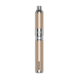 front view of the 2020 Edition Yocan Evolve in Champagne Gold. a portable and convenient wax vaporizer for good consistency and well designed lines.