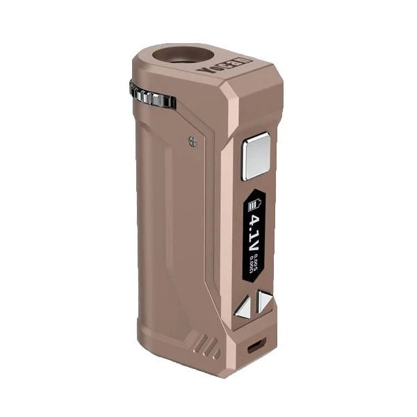 A side view of the Yocan Uni Pro in Dark Champagne. A unique color for a quality product from Yocan.