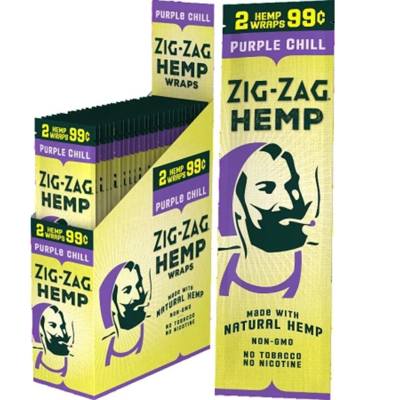 Zig-Zag Hemp Wraps – 25-Count Display Box