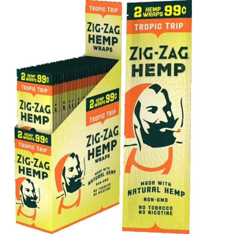 Zig-Zag Hemp Wraps – 25-Count Display Box