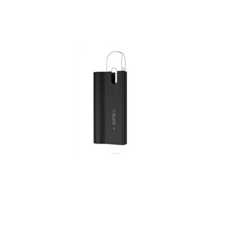 Front view of the Airis J universal pod battery in sleek black. This slim, highly portable vaporizer battery is specifically designed to be perfectly compatible with standard universal liquid and oil pods for seamless vaping on the go.