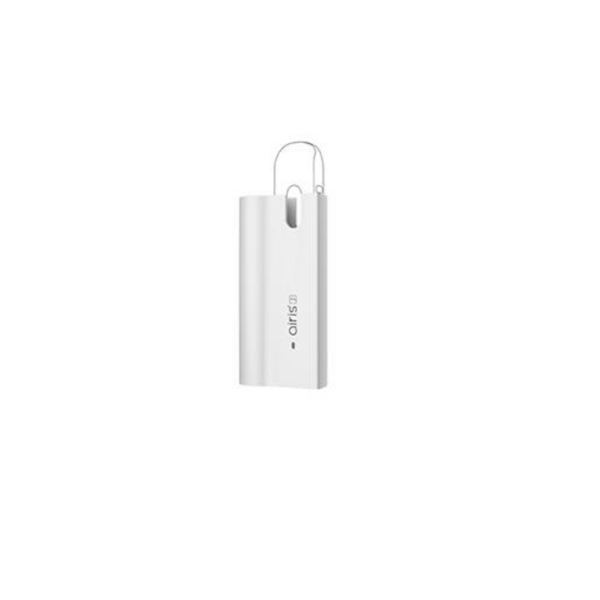 Front view of the Airis J universal pod battery in sleek white. This slim, highly portable vaporizer battery is specifically designed to be perfectly compatible with standard universal liquid and oil pods for seamless vaping on the go.