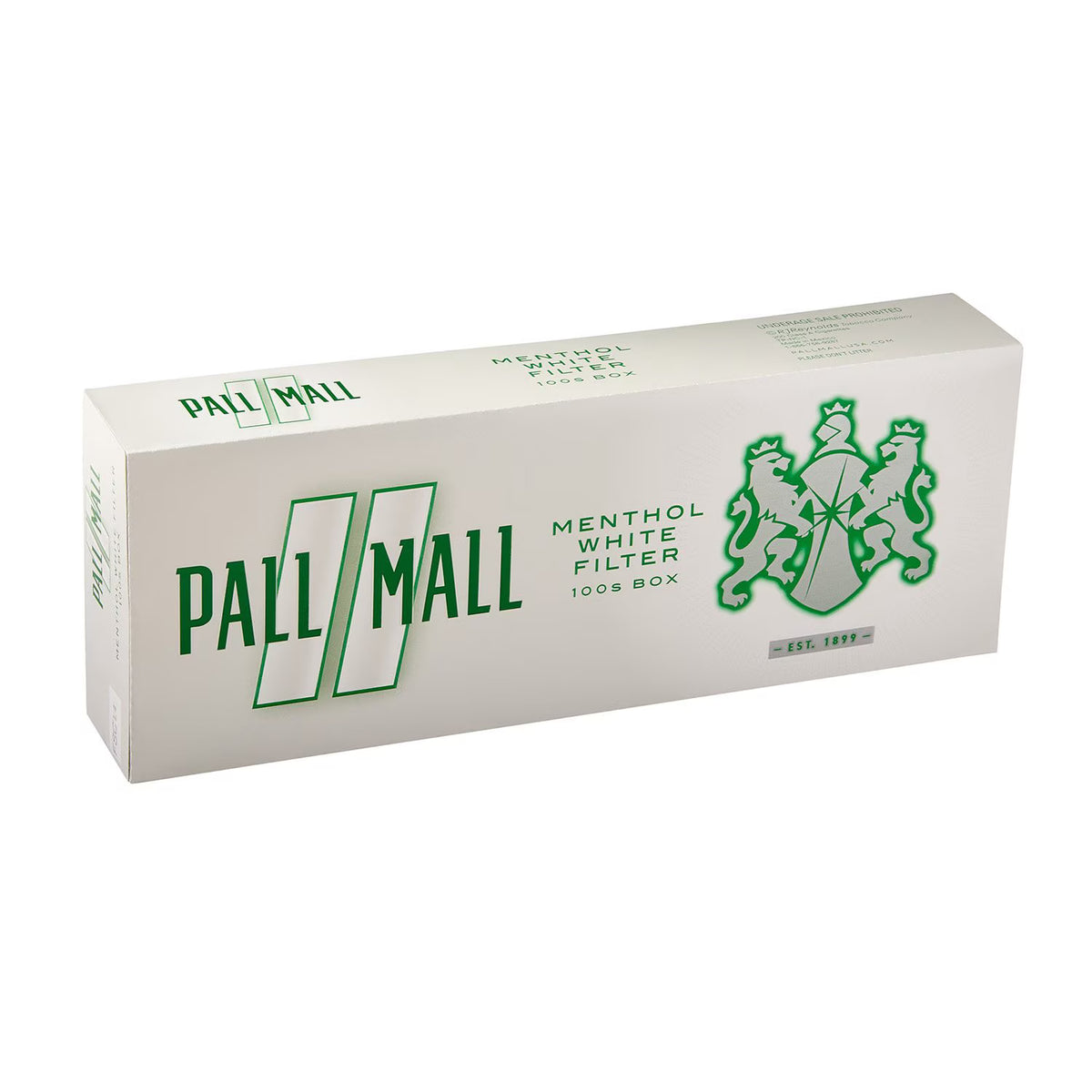 PALL MALL WHITE MENTHOL 100 BOX / 10CT