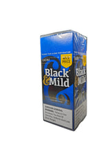 Front view of the Black and Mild Casino Plastic Tip 25-count singles box in sleek gold and brown. These popular machine-made pipe tobacco cigarillos come in a wholesale 25-count box of singles, perfect for retail point-of-purchase displays.