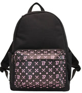 Front view of the Blazy Susan Backpack in black. This premium smell-proof bag features an activated carbon lining and a built-in combination lock to keep your smoking accessories secure and discreet.