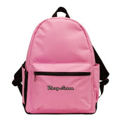 Front view of the Blazy Susan Backpack in the brand's signature pink. This premium smell-proof bag features an activated carbon lining and a built-in combination lock to keep your smoking accessories secure and discreet.