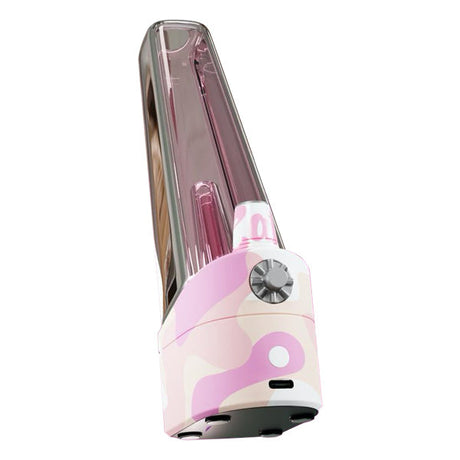 Front view of the Cake Glow Dab Rig in pink camo. This premium portable e-rig features a strong 2200mAh battery and dual-function compatibility for both 510 cartridges and wax concentrates.
