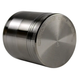 front view of the chromium crusher 1.6" 4 piece grinder. premium and sturdy grinder for botanical herb in grey.
