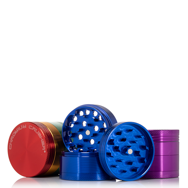 front view of the chromium rusher 2.2" 4 Piece Grinder.