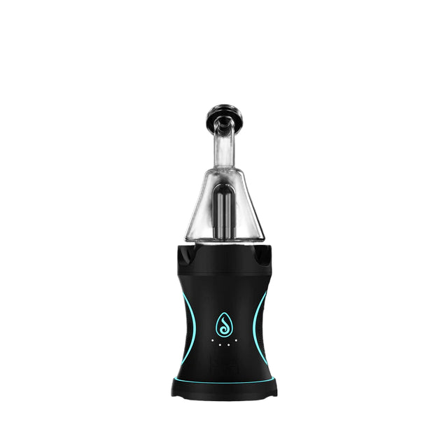 Front view of the Dr. Dabber Boost Evo in black. This premium smart e-rig uses a patented temperature control sensor to provide a consistent, perfectly calibrated dabbing experience every time.