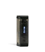 Front view of the Exxus Adapt Cartridge Vaporizer in black. This transparent 510-threaded power supply features an adjustable cartridge chamber with manual dials to securely house larger 2-gram oil tanks.