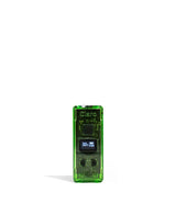 Front view of the Exxus Claro 510 Battery in translucent green. This 400mAh vaporizer features a see-through polycarbonate housing that exposes the internal circuitry alongside an OLED digital interface for precise voltage control.