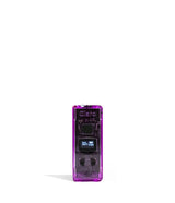Front view of the Exxus Claro 510 Battery in translucent purple. This 400mAh vaporizer features a see-through polycarbonate housing that exposes the internal circuitry alongside an OLED digital interface for precise voltage control.