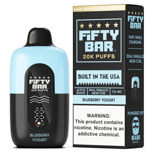 Fifty Bar V2 Black 20000 Puffs Disposable Vape 5CT/Display