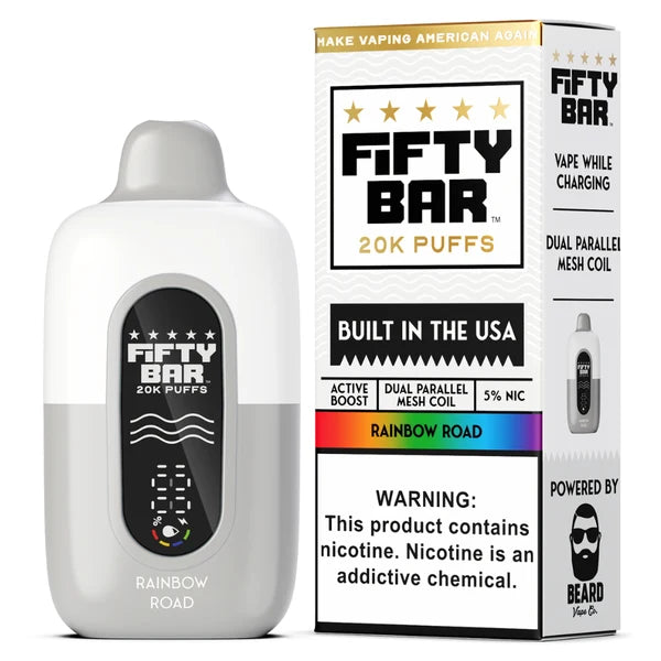 Fifty Bar V2 White 20000 Puffs Disposable Vape 5CT/Display