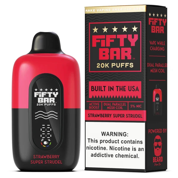 Fifty Bar V2 Black 20000 Puffs Disposable Vape 5CT/Display