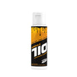 Front view of the Formula 710 Advanced Liquid Pipe Wash bottle in clear plastic with a vibrant black, blue, and yellow label. This heavy-duty cleaning solution is specifically formulated to instantly dissolve sticky wax and oil buildup from glass concentrate rigs and quartz bangers.