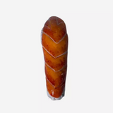 Alternate angled view of the 5-inch Gliizy Ceramic Sushi Hand Pipe. Designed to visually replicate a traditional Japanese sushi piece, this novelty pipe features a flat ergonomic base to rest securely on tabletops without tipping.