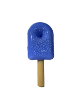Top down view of the 4.5-inch Glizzy Ceramic Taste Bud Ice Cream Pipe highlighting the integrated heating basin. Shaped exactly like a soft-serve ice cream cone, this novelty hand pipe allows for continuous botanical combustion without the need for additional glass bowl inserts.