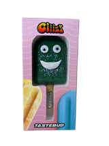Front angled view of the 4.5-inch Glizzy Ceramic Taste Bud Ice Cream Pipe in a pastel green glaze. Shaped exactly like a soft-serve ice cream cone, this novelty hand pipe includes a built-in deep-dish structural cavity engineered directly into the ceramic body.