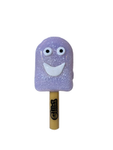 Front angled view of the 4.5-inch Glizzy Ceramic Taste Bud Ice Cream Pipe in a pastel pink glaze. Shaped exactly like a soft-serve ice cream cone, this novelty hand pipe acts as a physical barrier against thermal transfer to keep the external chassis cool to the touch.