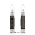 Front view of the Hamilton Devices Jetstream vaporizer in sleek gunmetal. This innovative box-style mod features a self-propelling air pump that automatically blows vapor out of the mouthpiece, completely eliminating the need to inhale.