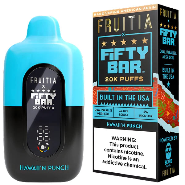 Fifty Bar x Fruitia V2 20000 Puffs Disposable Vape 5CT/Display