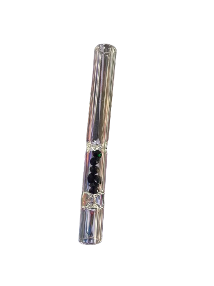 Front view of the Jewel Chillum in multi-color finishes. These compact glass hand pipes offer a highly portable, easy-to-pack solution for streamlined botanical consumption.