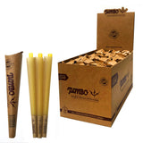 Front angled view of the Jumbo Dutch Pre-Rolled Cones King Size 32-count display carton in an earthy brown. These fully formed 109-millimeter European paper wraps feature a pre-installed 26mm filter tip and arrive three to a pack.